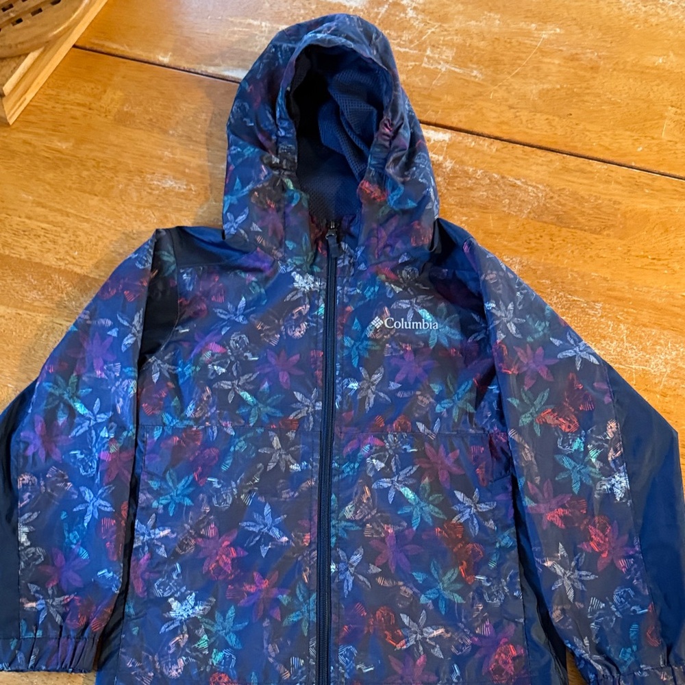 Columbia Kids' Multicolor Floral Raincoat in  Navy